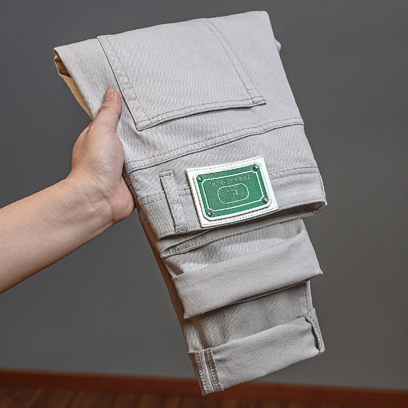 2024 autumn new jeans men's Stretch Slim high-end casual light luxury and simplicity all-match mute trousers 6