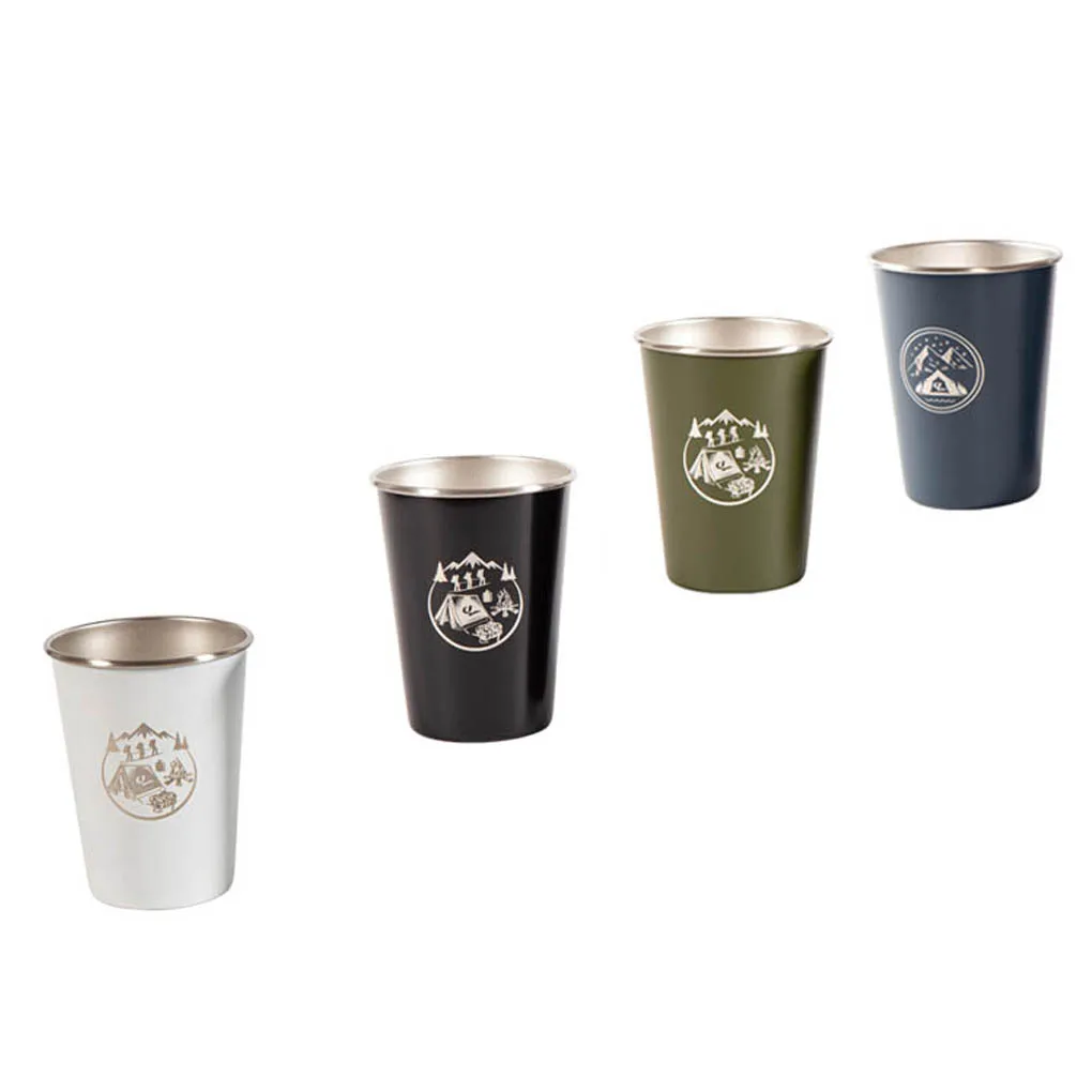 

4 Piecs Wine Milk Mug Beer 350ML Water Cups Metal Camping Cooking