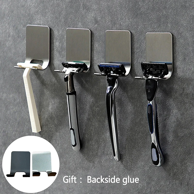1PC Razor Holder 304 Stainless Steel Men Shaving Shaver Razor Stand Shelf Shaving Razor Storage Rack Bathroom Hook Organizer 2