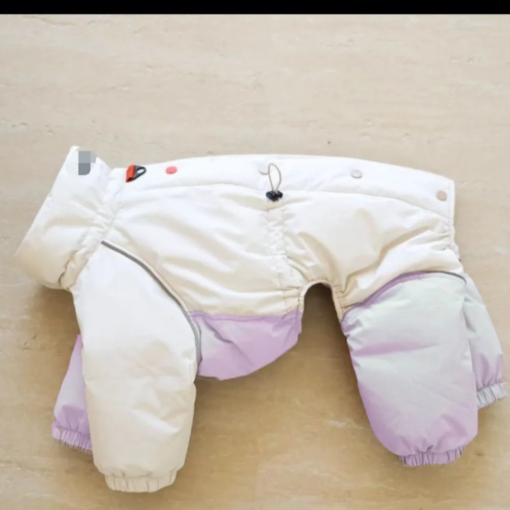 Four-Feet Dog Down Coat, Warm Dogs Pajamas Jumpsuit ,Winter Pet Clothes Greyhound Whippet Large Breeds,Button-On Puppy Jacket view 3