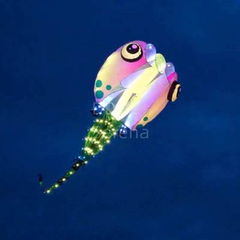 LED lifter kite tadpole 8 or 13 square MLS brand pilot flat tail show kite 30D Ripstop Nylon inflatable with remote control