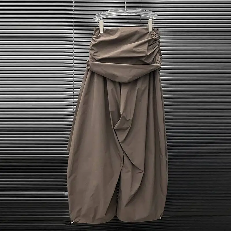DEAT 2026 Autumn Winter New Patchwork Design Cargo Pants For Women Niche Fashion Loose Wide-Leg Trousers Female Trendy 11A06061