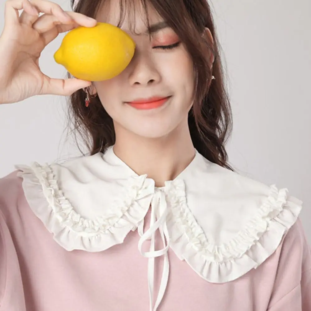 Vintage Detachable Fake Lapel Collar for Women Blouse Sweater False Top Neckwear Ties