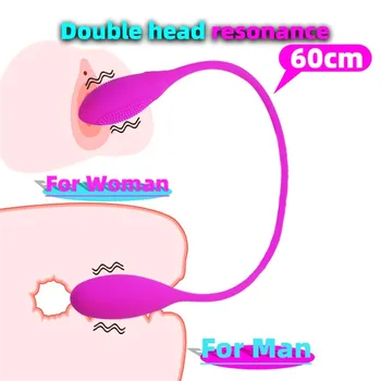Double vibrateur Rechargeable à 7 vitesses, Double tête, balle d'œuf de saut, gode, Plug Anal, jouet sexuel pour adulte, pour Couple, hommes et femmes 1