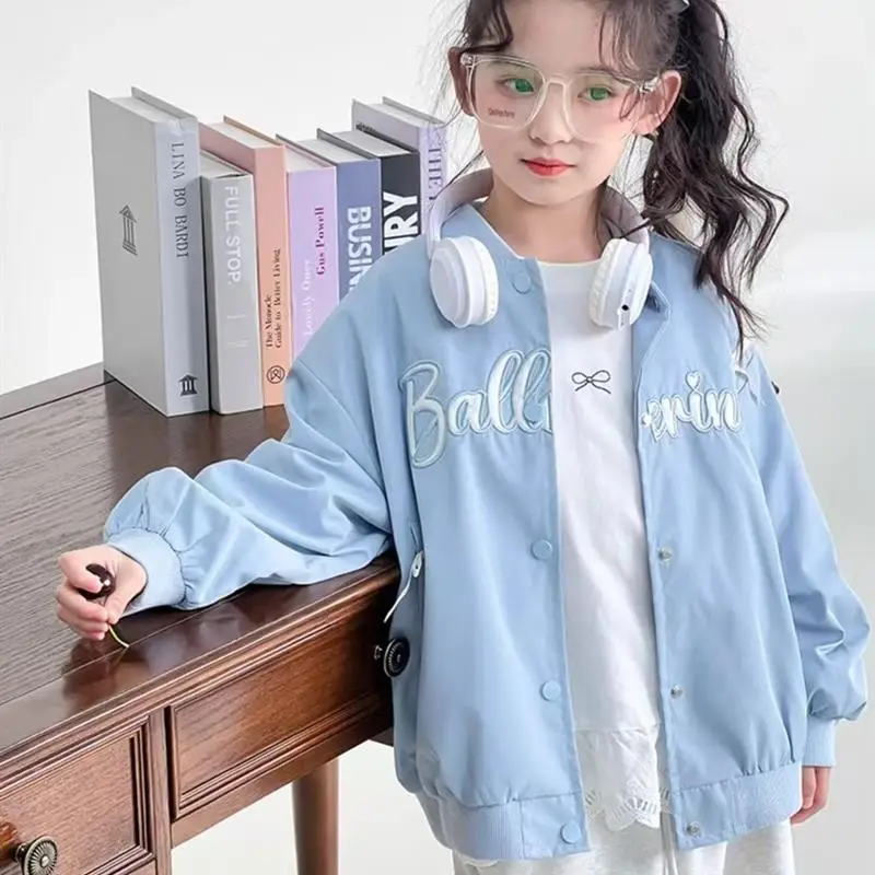 봄 신상 아동 야구 점퍼 긴팔 여아 패셔너블 아우터 한국 버전 오픈 가디건 코트