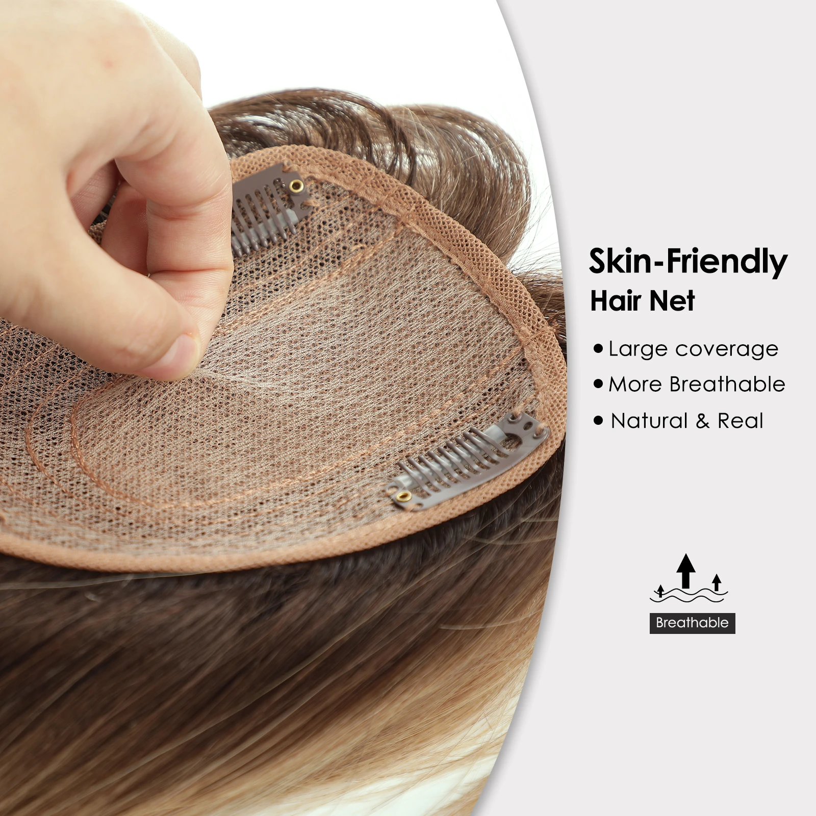 100% Remy Human Hair Toppers Blonde Golden Hairs Topper Silk Base Clip Pieces in Hair Extension for Women with Thinning