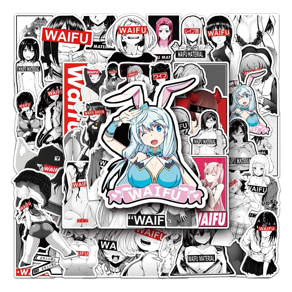 10/50 Pcs Anime Sexy Bunny Girl Stickers for Adult Skateboard Phone Motorcycle Car Waterproof Decal Stationery