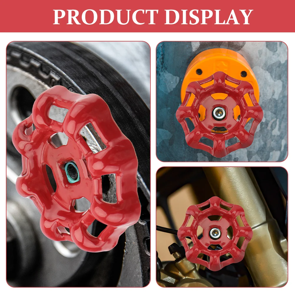 2 Pcs Hose Gate Valve Handle Shutoff Wheel outside Faucet Replacement Red Decorative