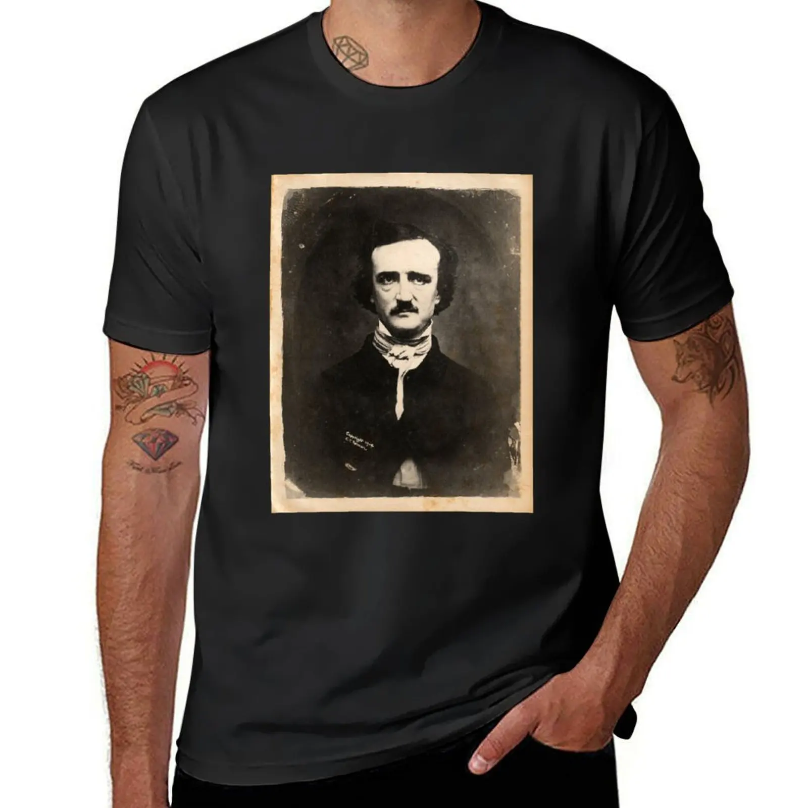 Edgar Allan Poe Inspired Vintage Photograph Portrait Print T-Shirt anime plus sizes T-shirt men