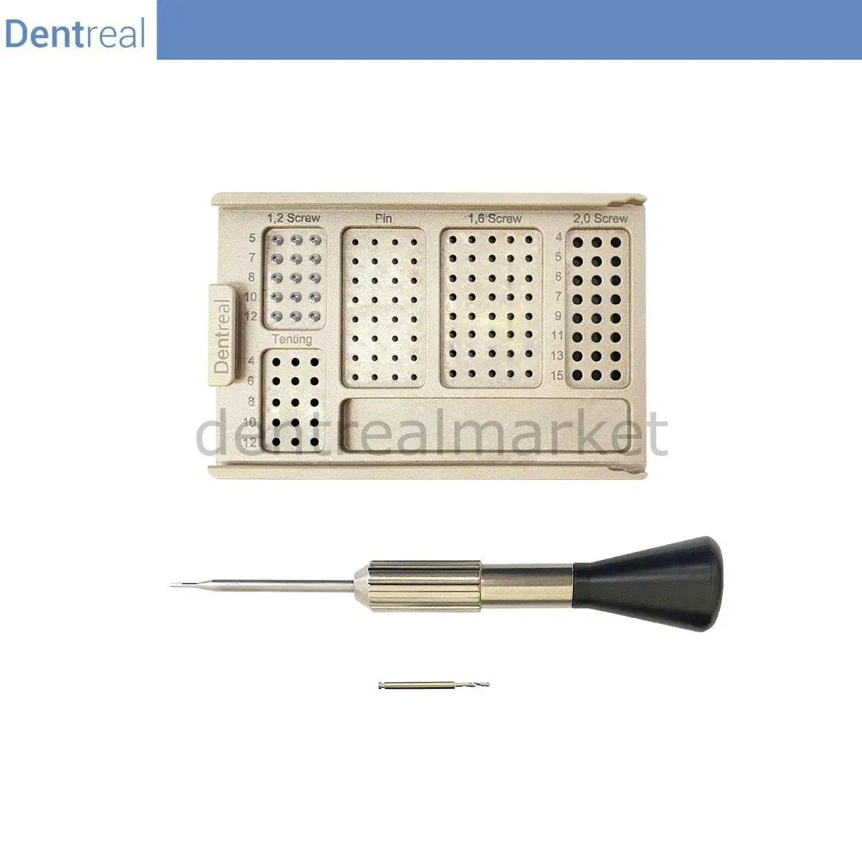 

Dentreal - Bonefix Membrane, Bone and Plate Fixation Screw and Screwdriver Kit - Ø1,2 mm Bone Screw Kit