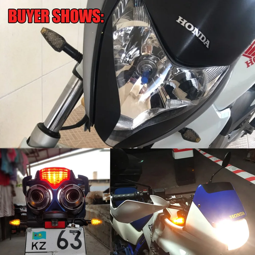 Motorcycle Turn Signal Lights 4pcs/set Universal LED Amber Color