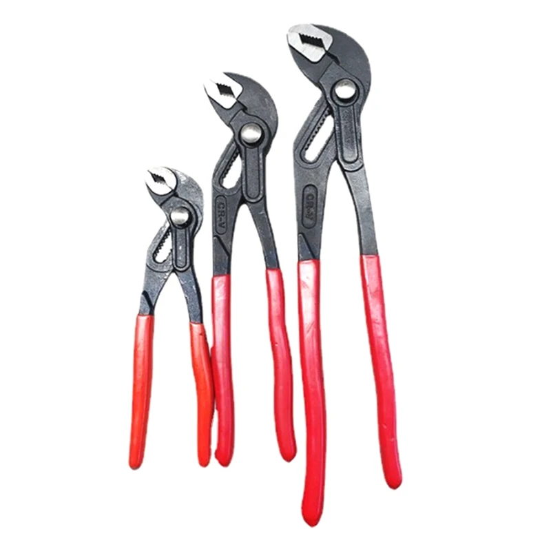 

3-Piece Groove Joint Pliers Set Part 7-Inch, 10-Inch, 12-Inch Adjustable Water Pump Pliers, V-Jaw Tongue And Groove Pliers
