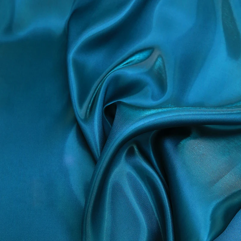 Glossy Metallic Liquid Luxury Satin Fabric in Pink, Green, and Blue for Dress and Suit Design