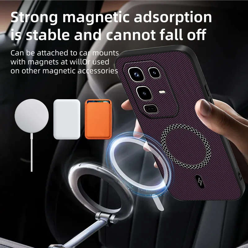 Magnetic Leather Shockproof Case with Full Camera Protection and Mag-Safe Compatibility