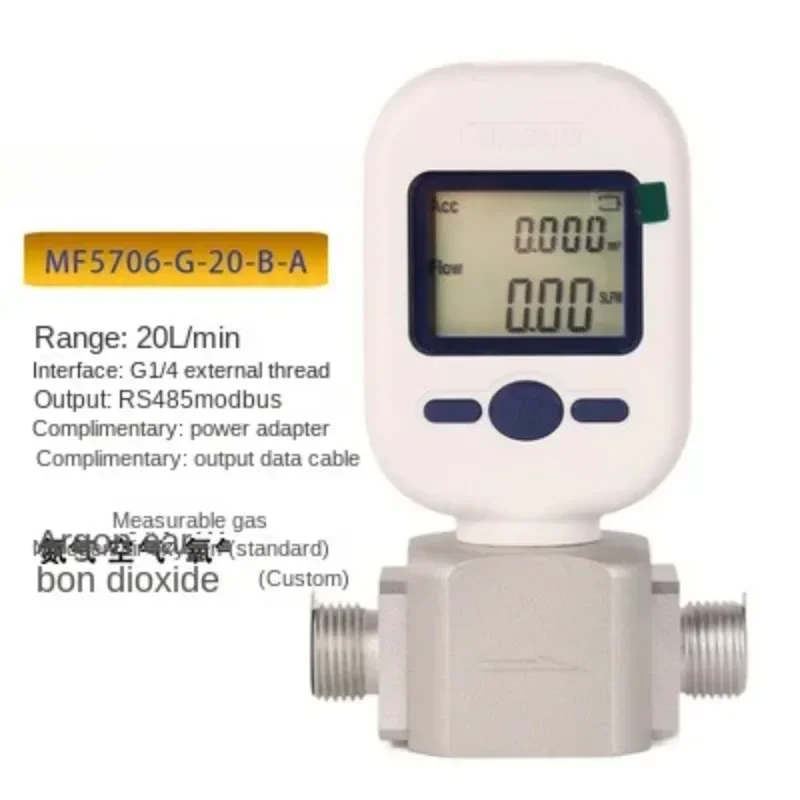 

MF5706 (0-10L/20L) Gas Mass Flow Meter MF5712 (0-250L) Compressed Air Nitrogen Oxygen Argon Carbon Dioxide Digital Flowmeter