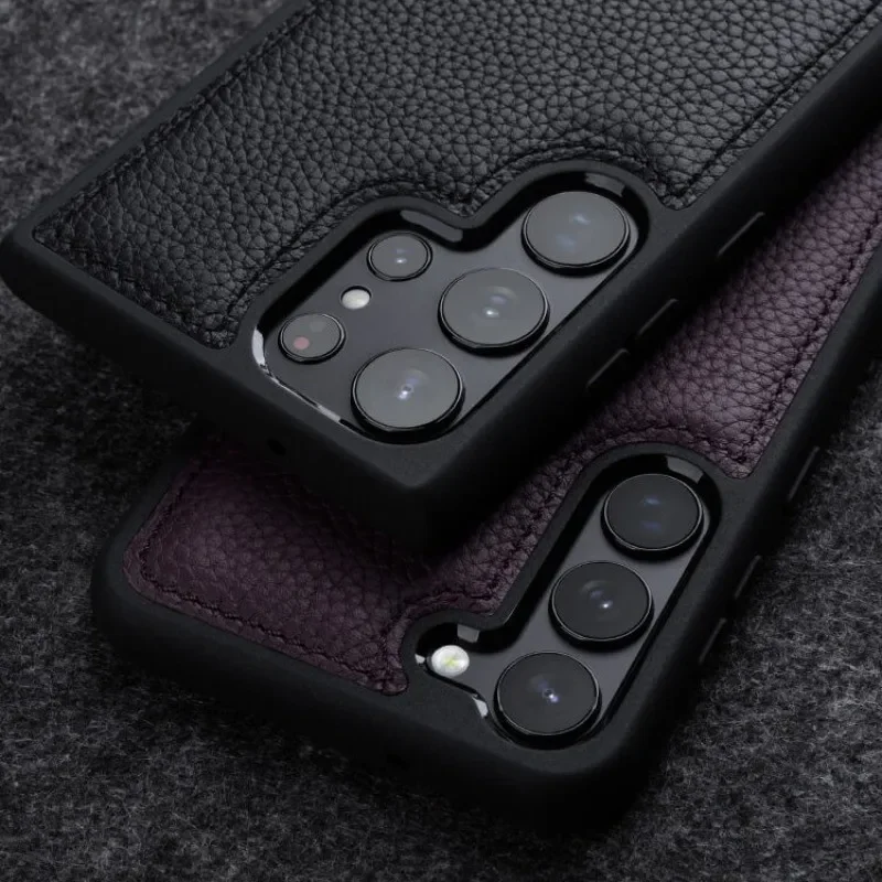 Premium Real Leather Phone Case - Protective Natural Cowhide Shockproof Cover