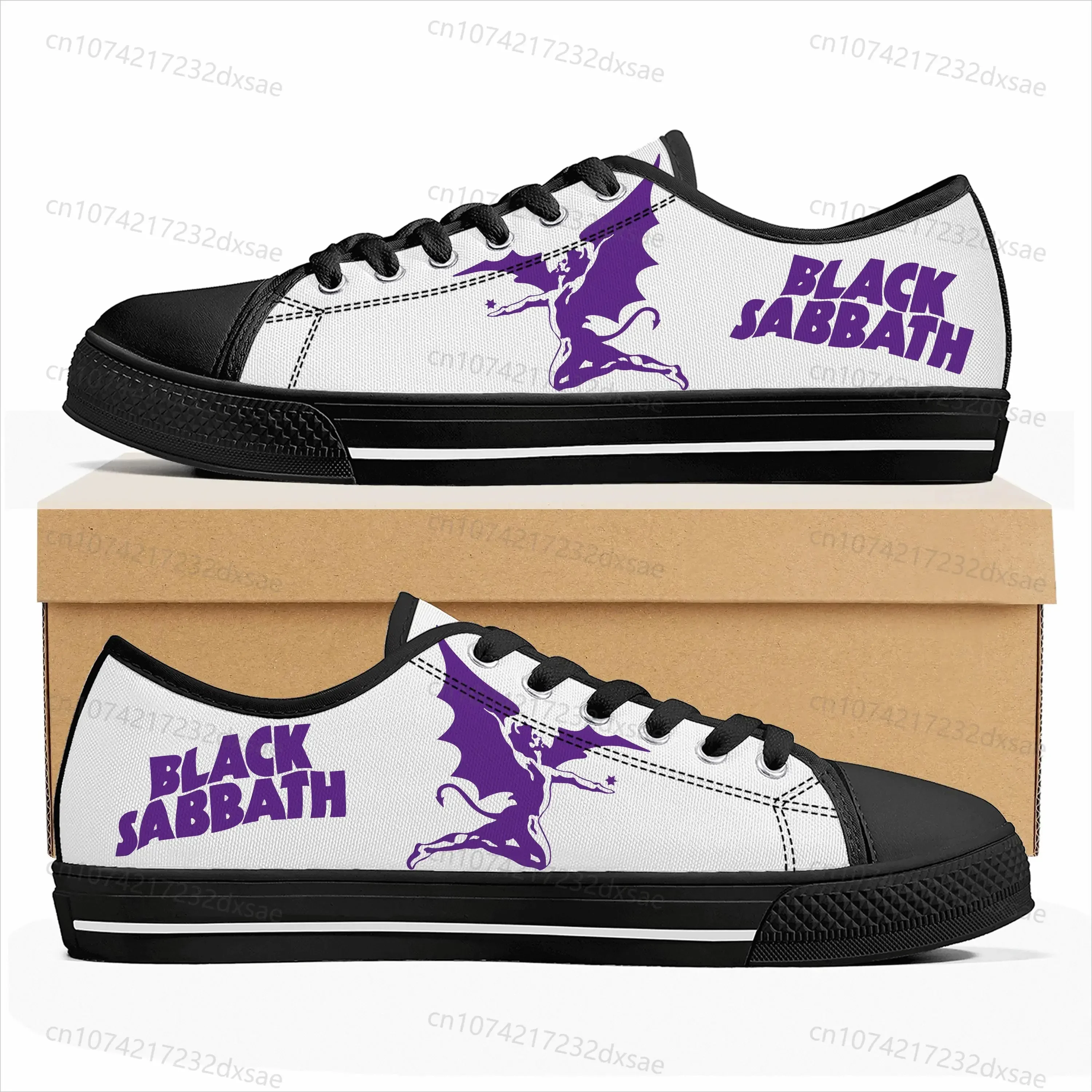 Black Heavy Metal Band Sabbath Low Top High Quality Sneakers Mens Women Teenager Canvas Sneaker Casual Couple Shoes Custom Shoes