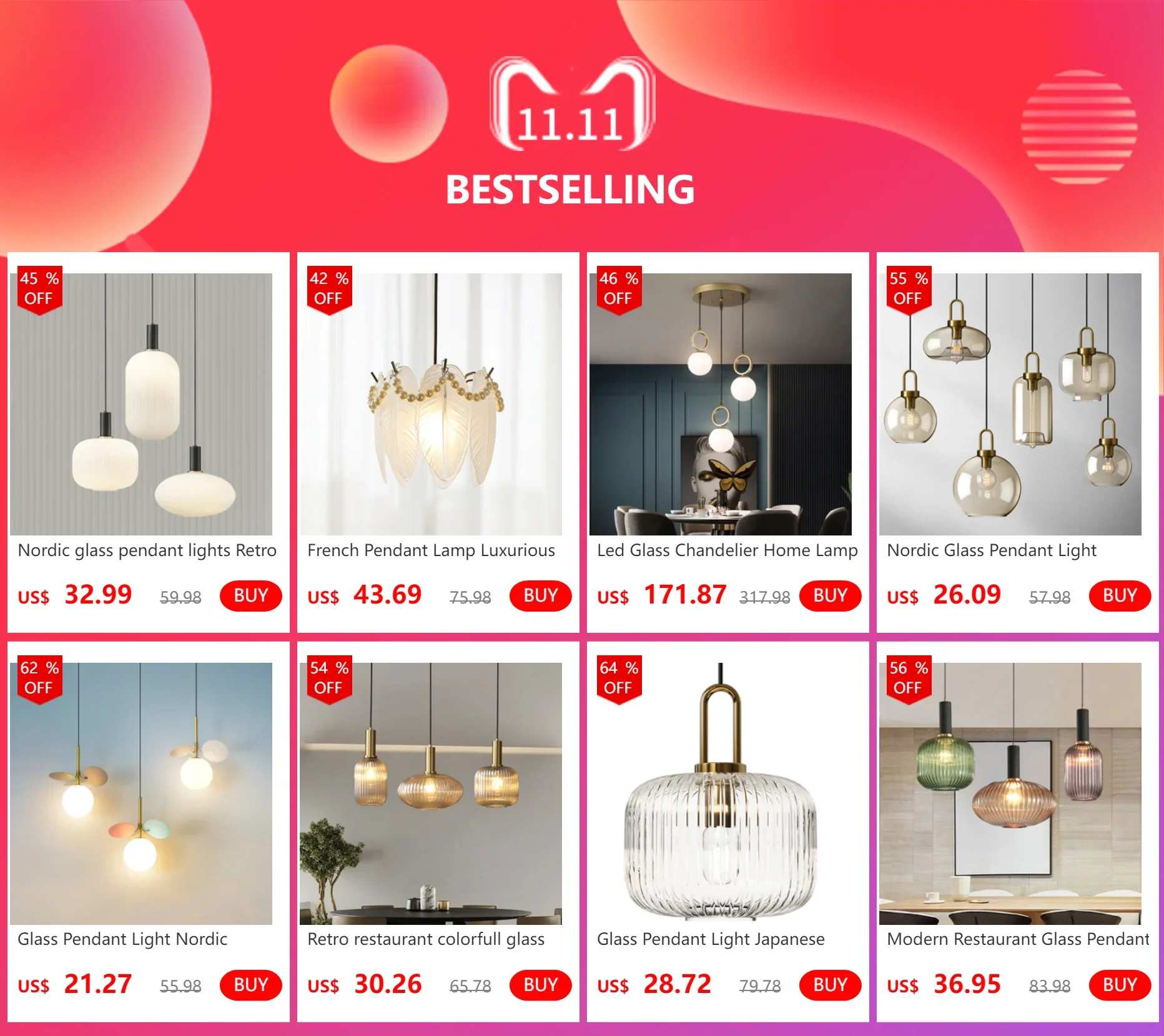 Description Picture 2 of itemModern Simple high quality Restaurant Glass Pendant Lights copper color Decor Living/dining Room Light Fixtures Study Bedroom