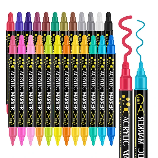 Acrylic Paint Pens,12 Colors Paint Pen Acrylic Paint Markers for