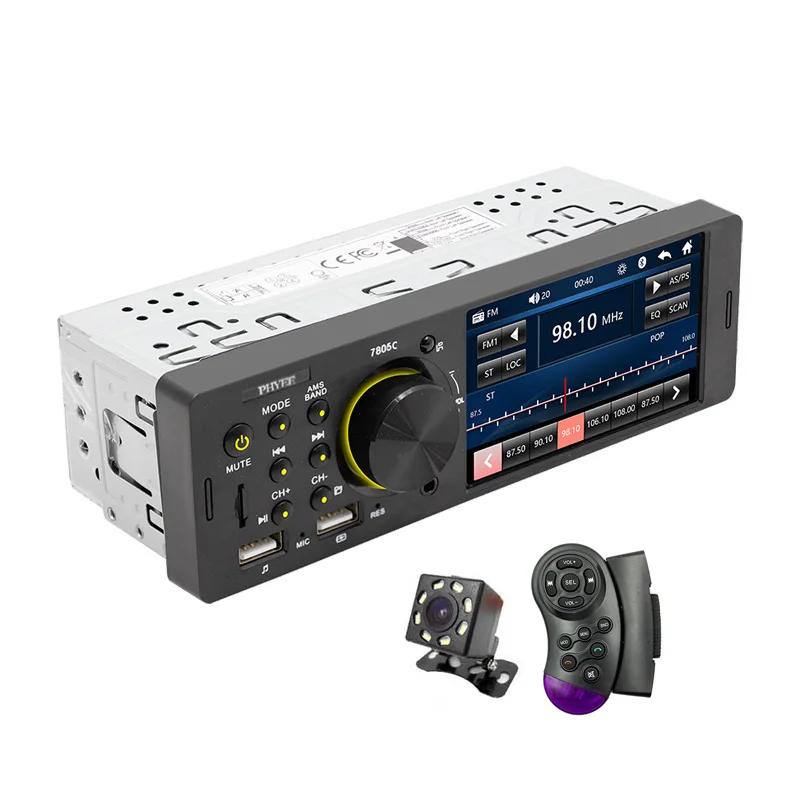 Autoradio 1 Din Bluetooth 5.0 SIXTOP Avec Support Téléphone - Radio FM, MP5, Éclairage 7 Couleurs, Commande Volant, USB/TF/Aux - 6