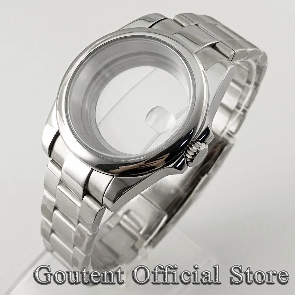 

Goutent Sapphire Crystal Silver 39mm Men's New Style Watch Case Fit NH34 NH35 NH36 ETA 2824 PT5000 Movement