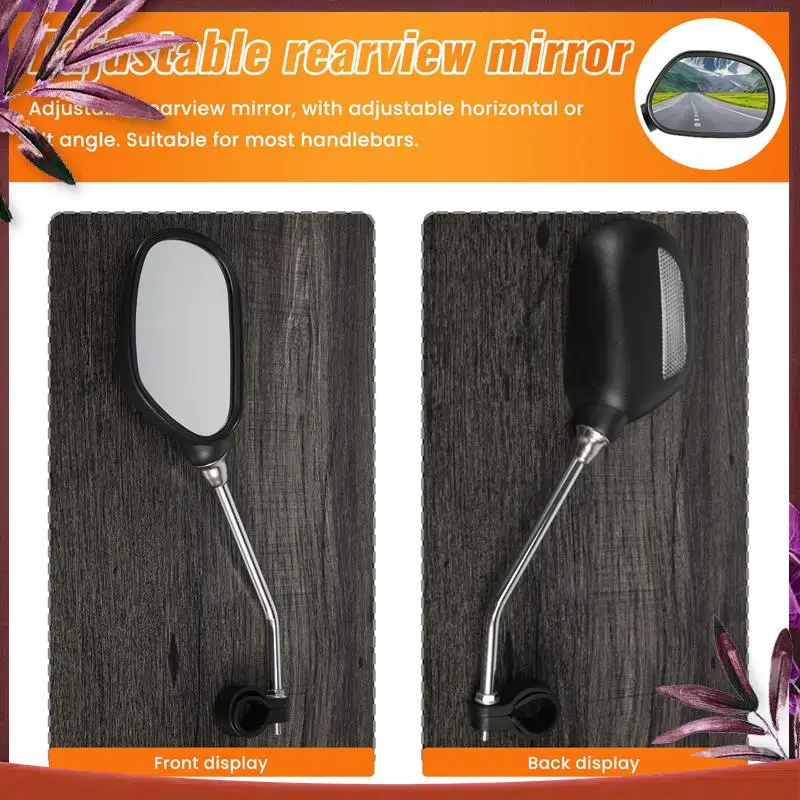 Durable 1 Pair Bike Rearview Mirror Safety Bicycle Rear View Glass Mirrors Adjustable Cycling Rearview Left Right Mirror