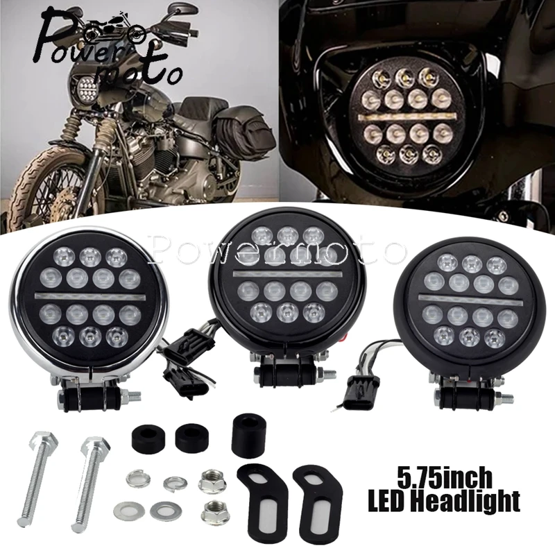 

Мотоцикл с диагональю 5,75 дюйма, круглая головка, передняя лампа, модель светильник, комплект удлинителя, Ближний/Дальний свет для Harley Softail Low Rider S FXLRS 20-22