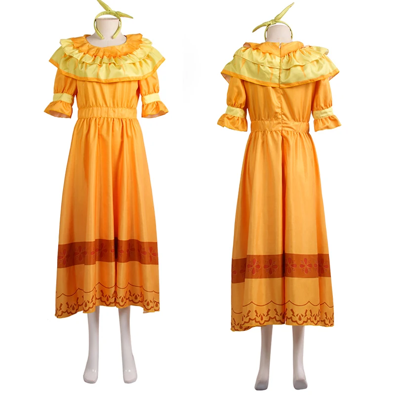 

Магический дом Pepa Madrigal Косплей Костюм Платье Mirabel тетя костюм Принцесса платье для взрослых женщин на Хеллоуин