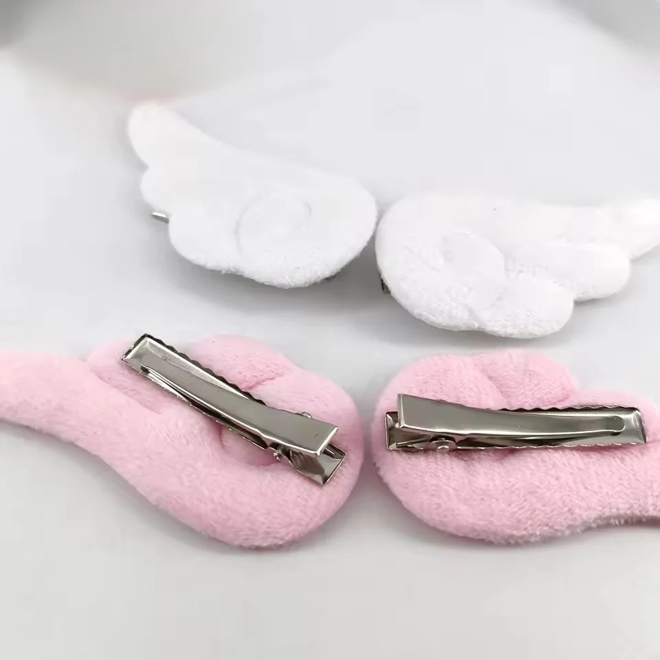 2Pcs 7cm Angel Wings Super Cute Angel Wing Plush Hairpin Girl Hair Clip Accessories Barrettes Hairgrip Headdress Headwear