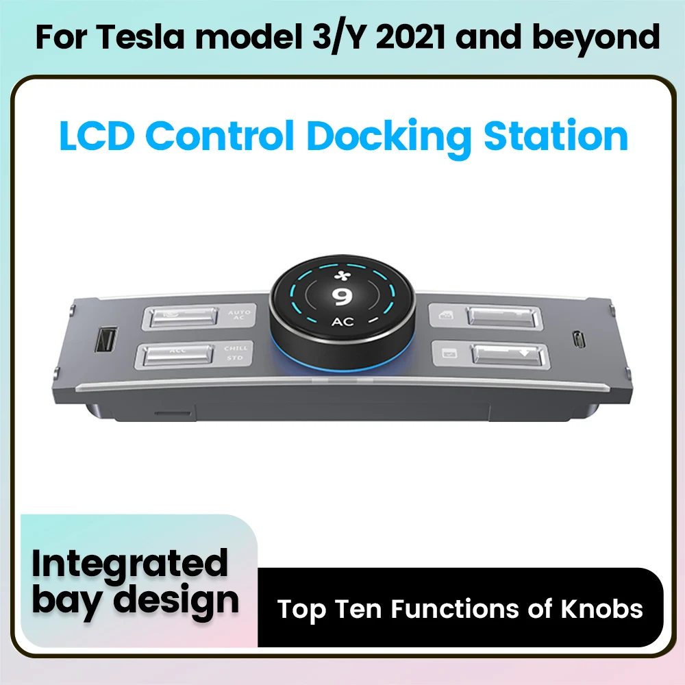 

NEW For Tesla Model Y 3 2021 2022 2023 TSL LCD intelligent Control Dock Key Knob Control air-conditioning Seat adjustment