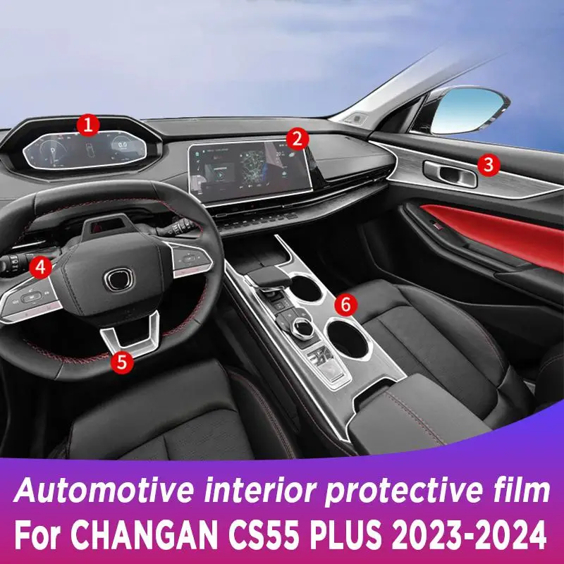 

For CHANGAN CS55 PLUS 2023 2024 Gearbox Panel Navigation Screen Automotive Interior TPU Protective Film Anti-Scratch Accessories