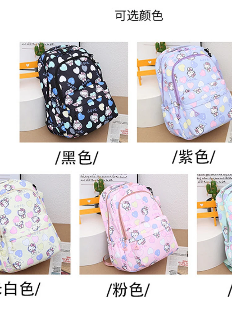 2024New Hello Kitty School Bag Female Junior High School Student High School Student Cute Cartoon Large Capacity Backpack