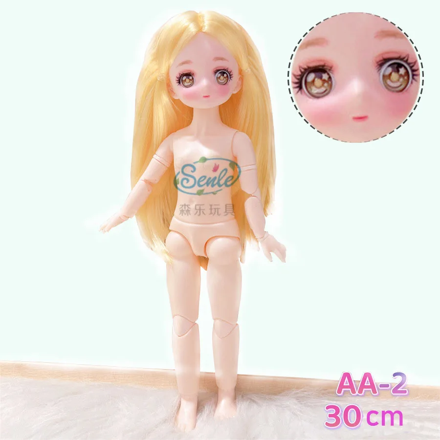 Anime 3D Augen Bjd Puppenkörper 1/6 Manga Gesicht Kugelgelenk Nude Haploid ​ Puppe mit abwechslungsreichen Haaren, Zubehör für Mädchenspielzeug – Detail 3