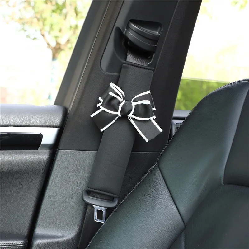 

Car Seat Belt Shoulder Protection Bow Tie Ice Silk Summer Car Shoulder Protection Sleeve Anti Strangulation Fashionable Car Inte