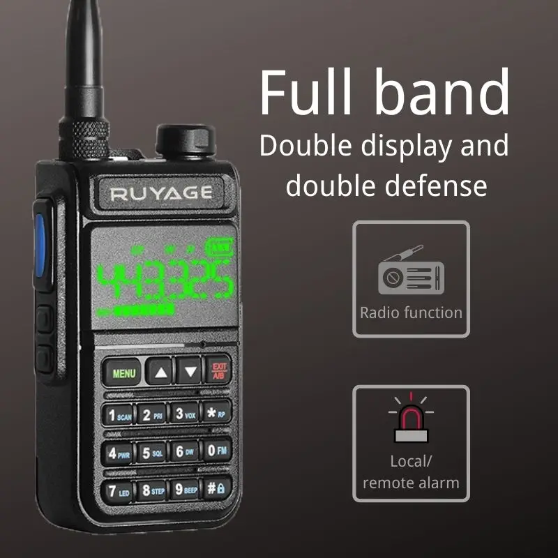 Ruyage UV58 6 Bands Amateur Ham Twee Manier Radio 256CH Air Band Walkie Talkie Vox Dtmf Sos Lcd Kleur Politie scanner Luchtvaart