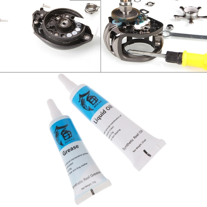 * Fishing Reel Maintenance Oil Set, Fishing Wheel Disc Lubricant, Including  Liquid Lubricant And Solid Grease