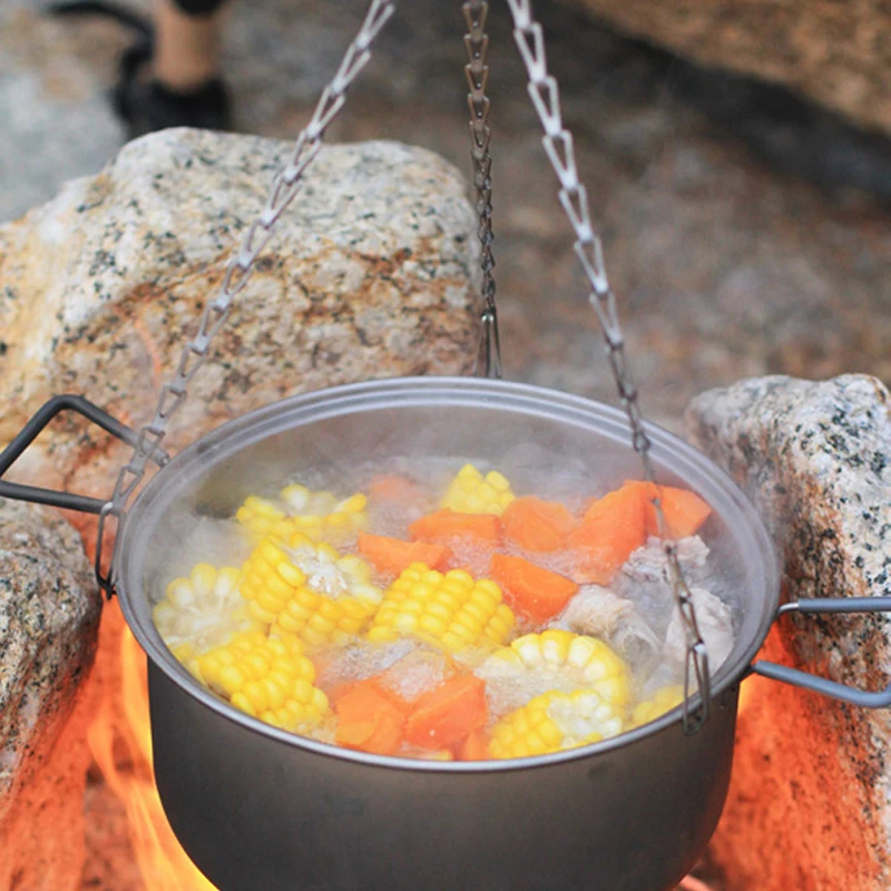 Camping Cookware Keith Titanium Hanging Chain Outdoor Camping Hiking Cookware Hanging Chain BBQ Parts Ultralight 38g 1.8m Ti1600