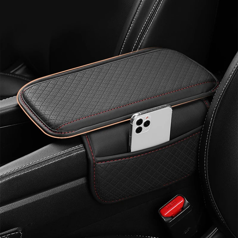 Premium Car Arm Rest Cushion with Storage Pocket - Scratch-Resistant Console Protector