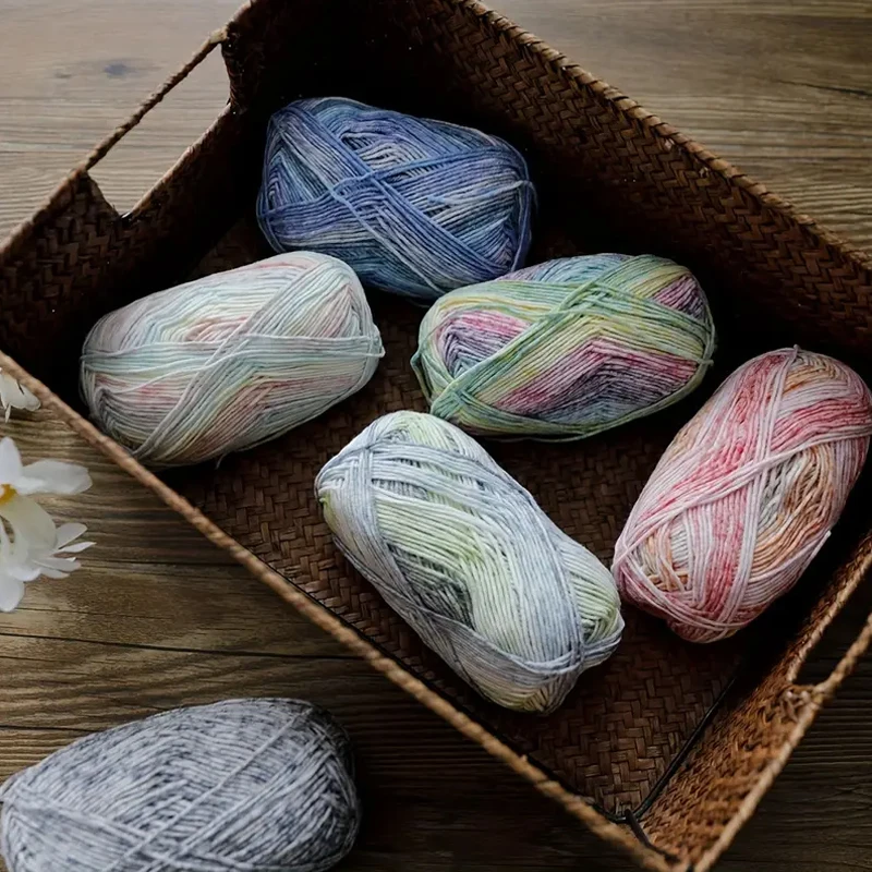 Gradient Color Yarn Diy Crafting Bag Doll Crochet Yarn Hand Knitted Sweater Jacket Scarf Gift Section Dyeing Yarn Thread 3