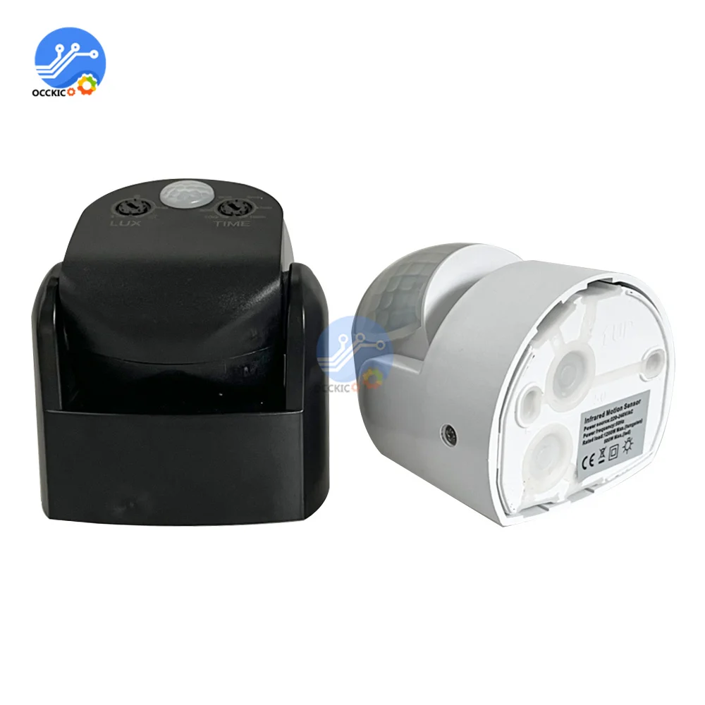 Motion Sensor AC220-240V Motion Detector Automatic 180-360 Degree Switch Light Outdoor Infrared Sensor Timer PIR