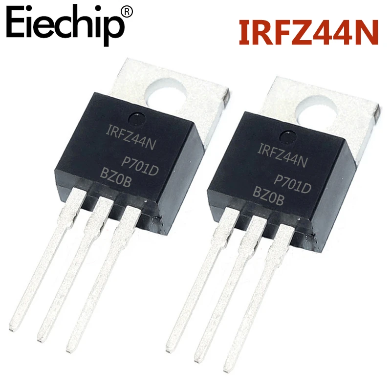 10 Transistor MOSFET IRFZ44N - Canale N, 49A 55V, TO-220AB