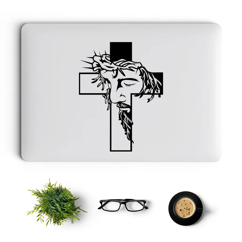 Jesus Passion Cross Laptop Sticker Per Macbook Air M2 Pro 14 Retina 11 13 15 Pollici Mac Skin Windows Notebook Decalcomania Tablet Decor