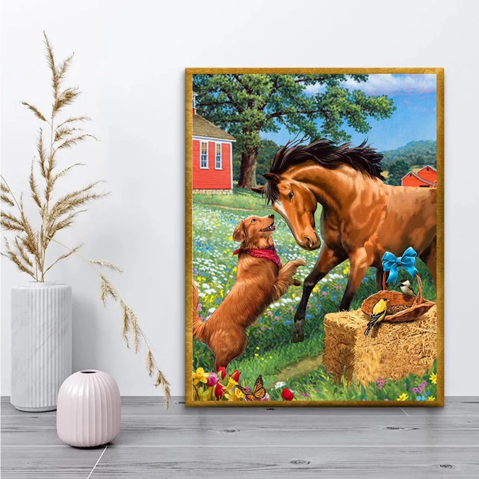 DIY 5D Diamond Painting Cow Horse Chicken Cross Stitch Kit Farm Animal  Mosaic Diamond Embroidery Wall Art Home Decor Gift - AliExpress