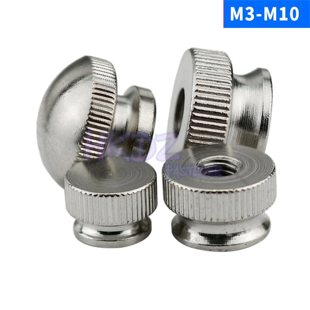 M3 M4 M5 M6 M8 Nickel Plated Carbon Steel Knurled Thumb Nuts Metric 