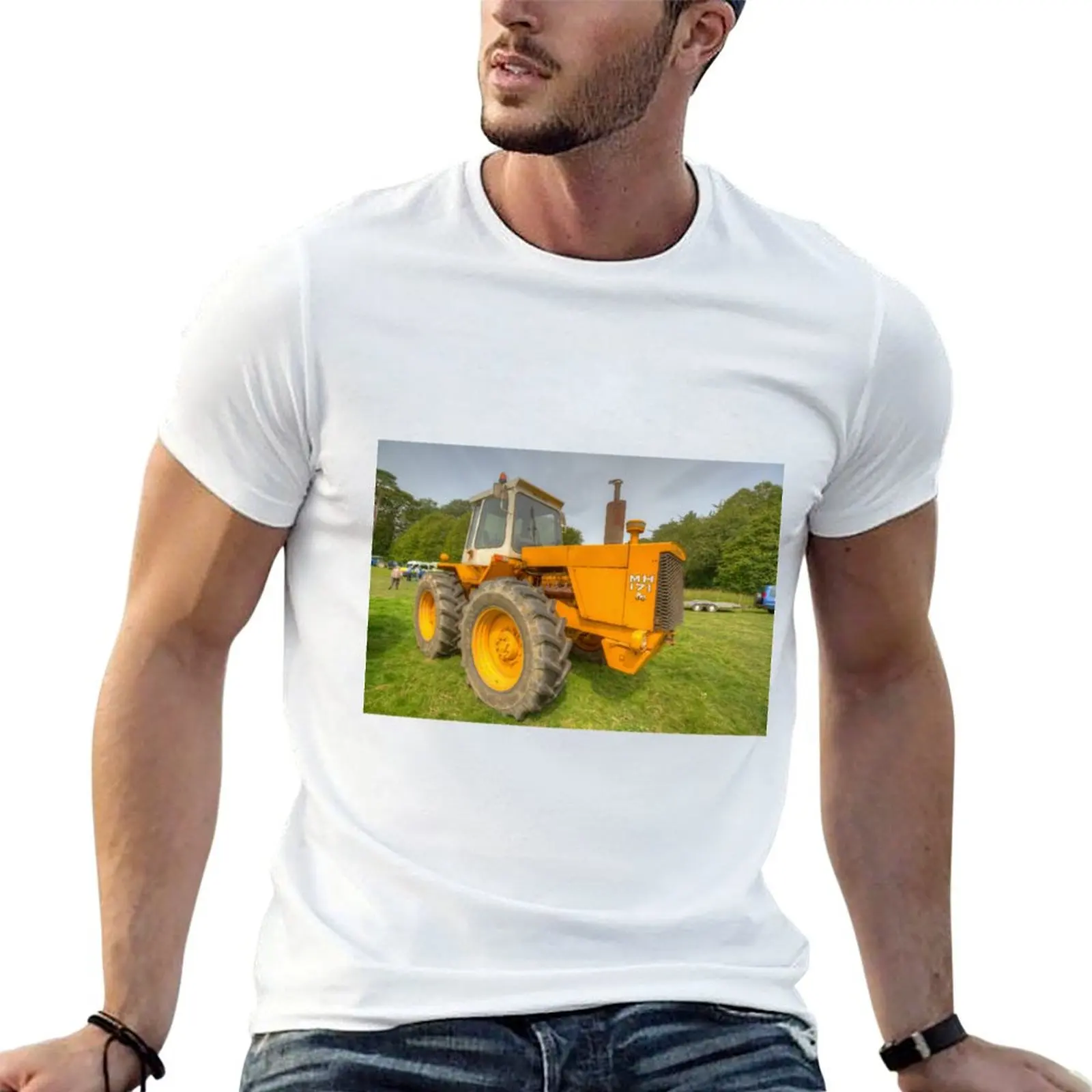 

Muir Hill 171 tractor T-shirt vintage blacks sports fans workout shirts for men