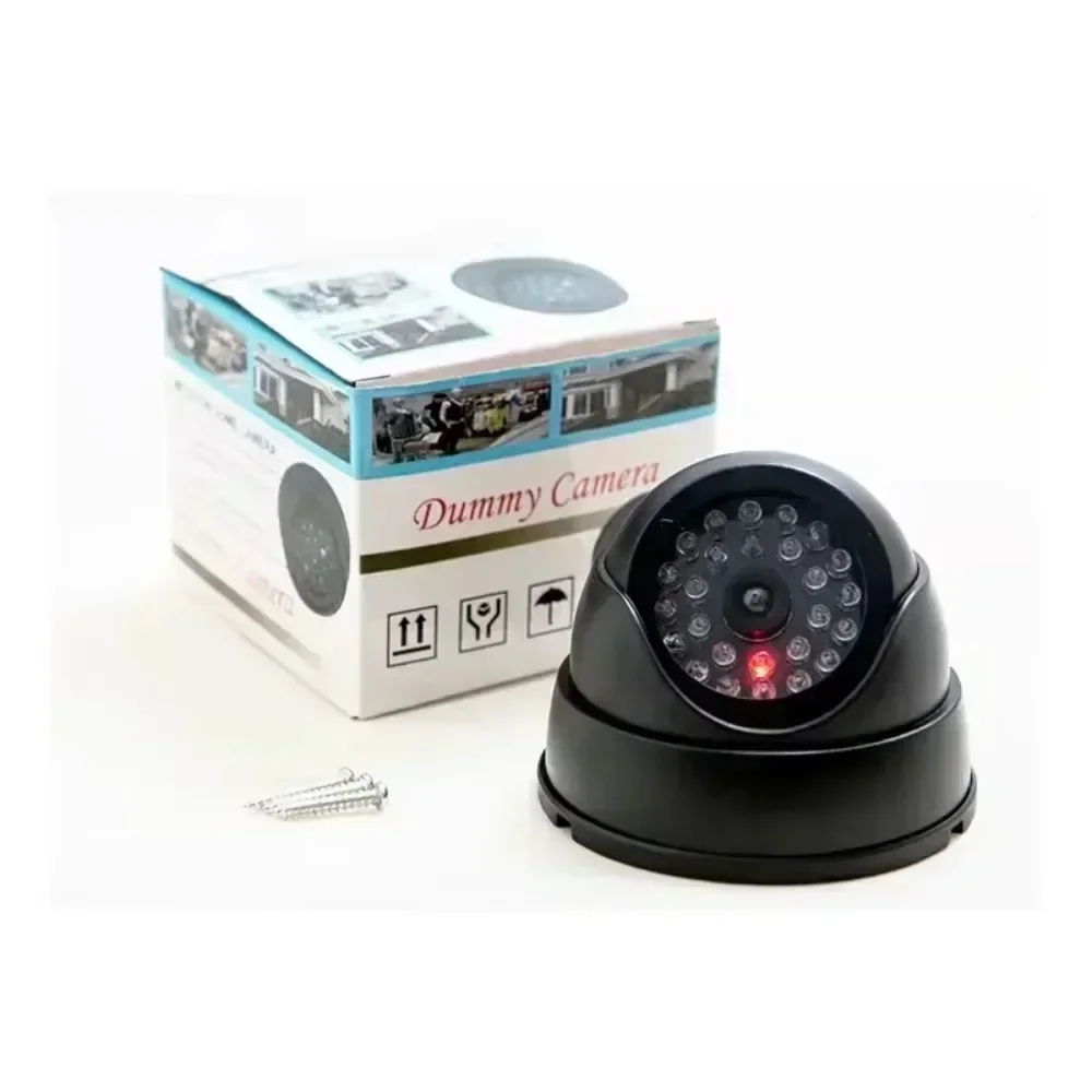 Surveillance Camera Fake Camera Red Flashing LED Light CCTV Dummy Conch Camera for Home Office Security System Burglar Alarm