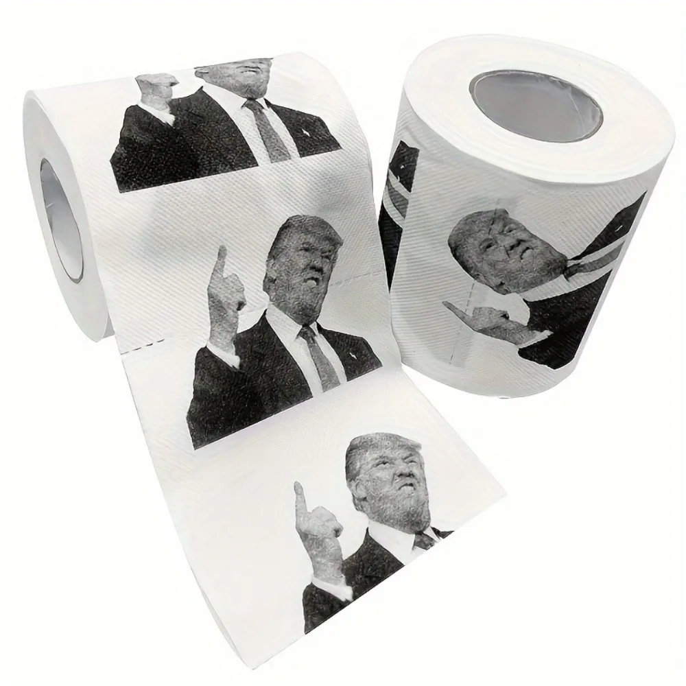 Toilet Roll Paper Trump Finger Print Novelty Funny Creative Gift Wood Pulp Material