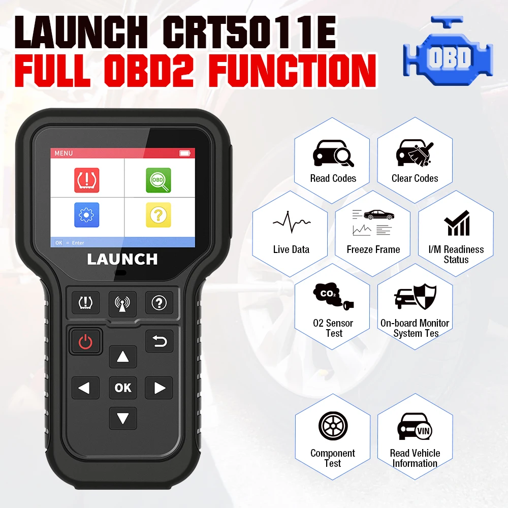 LAUNCH X431 CRT5011E TPMS 진단 도구, 타이어 압력 315MHz 433MHz 활성화 센서, OBD 자동 고정 재학습 프로그램
