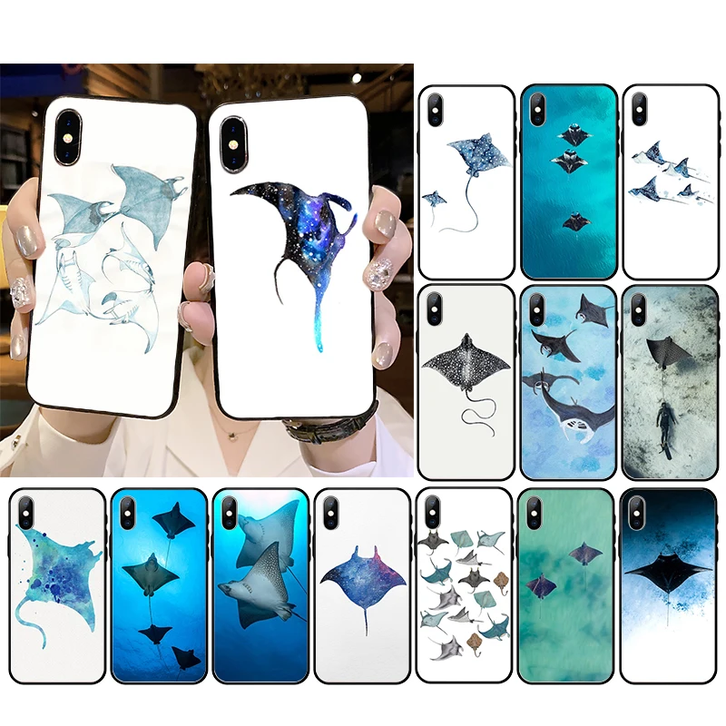 Custodia Per Telefono Con Vernice Manta Ray Per Iphone 15 14 13 Pro Max 12Mini 12 11 Promax Xs Max Xr 14 Plus X