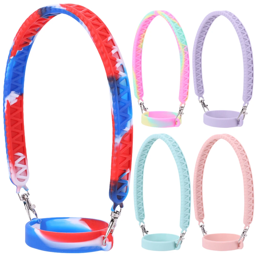 Silicone Water Bottle Handle Fit 8-40oz Bottles Water Bottle Sling Water Bottle Carrier for Stanley Cup Accessories